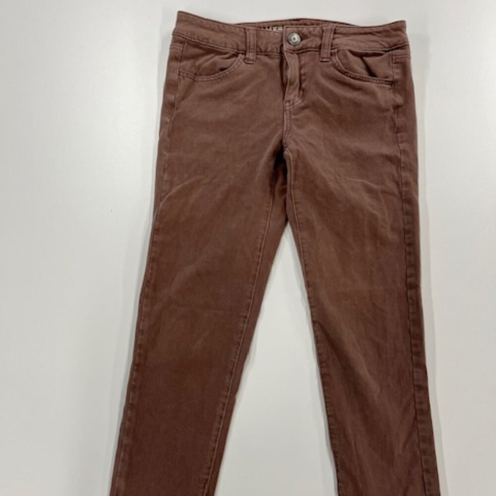 American Eagle Outfitters Women's Lt Brown Jeggings  4 XLong Distressed Hem
